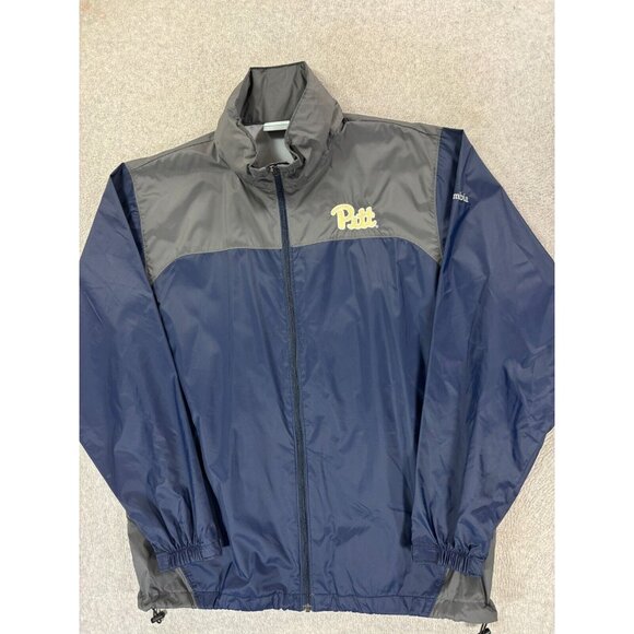 Pitt Panthers Columbia Campus Windbreaker‎ Jacket (Men's Large) Blue/Gray - Picture 1 of 13